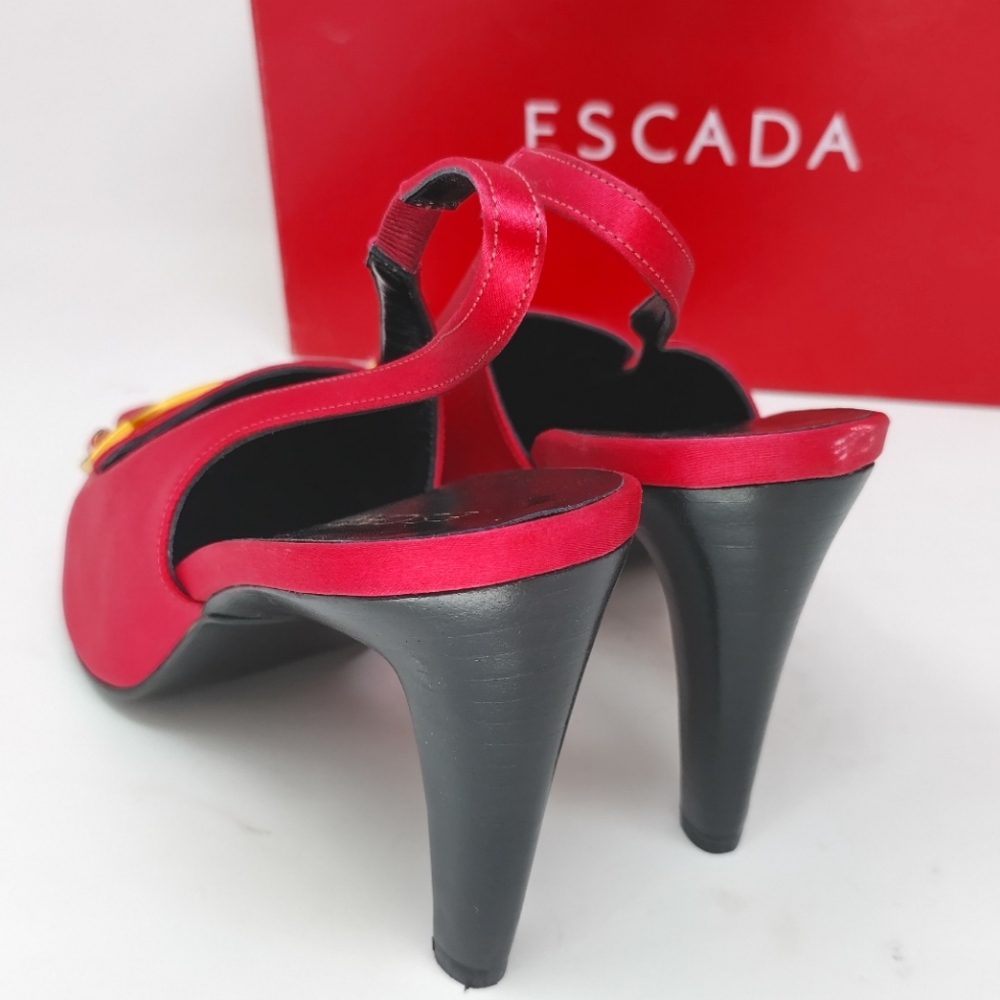 Escada Pink Embellished Mule Heels 8.5 - Picture 7 of 11